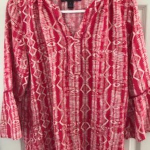 Boho Pink and White Tunic
